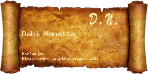 Dabi Nanetta névjegykártya